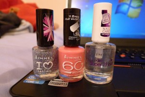NOTD Rimmel Rose Libertine and Disco Ball 1